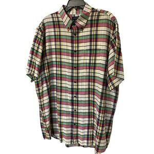 Lands End Multi-Color Plaid Button Up Shirt Men's XL/Tall‎